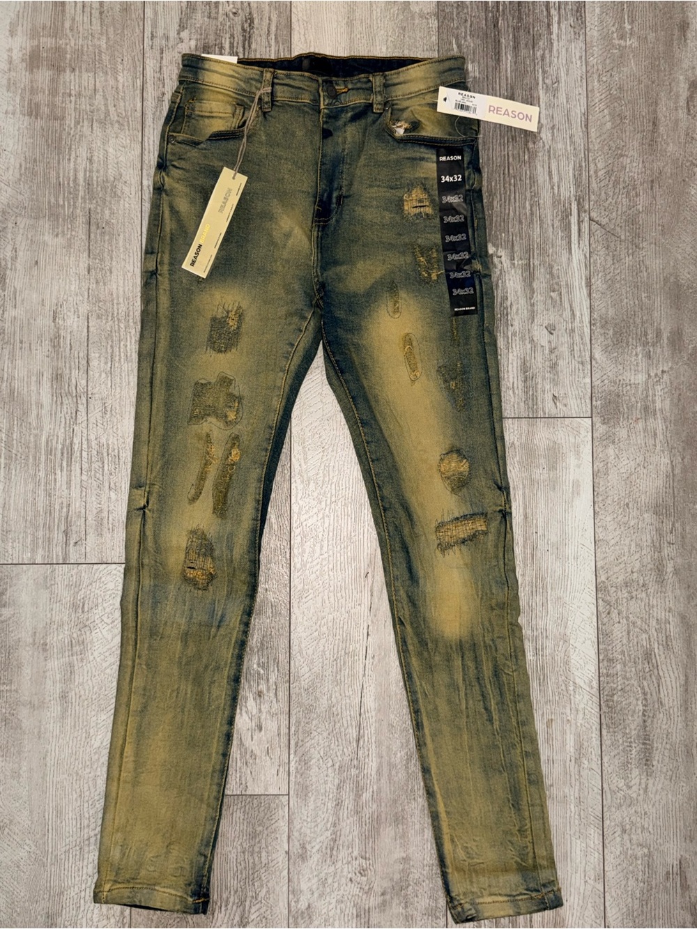 Reason Brand Distressed Skinny Jeans 34x32 NWT